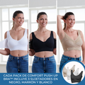 PACK DE 3 SUJETADORES PUSH-UP SIN AROS - COMFORTISSE PUSH UP BRA™